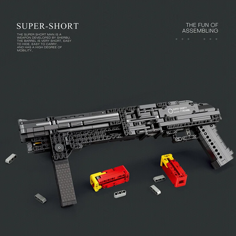 77002 Military series Short Shotgun Troll Building Block Model Boy Puzzle DIY building block toy gift 882pcs