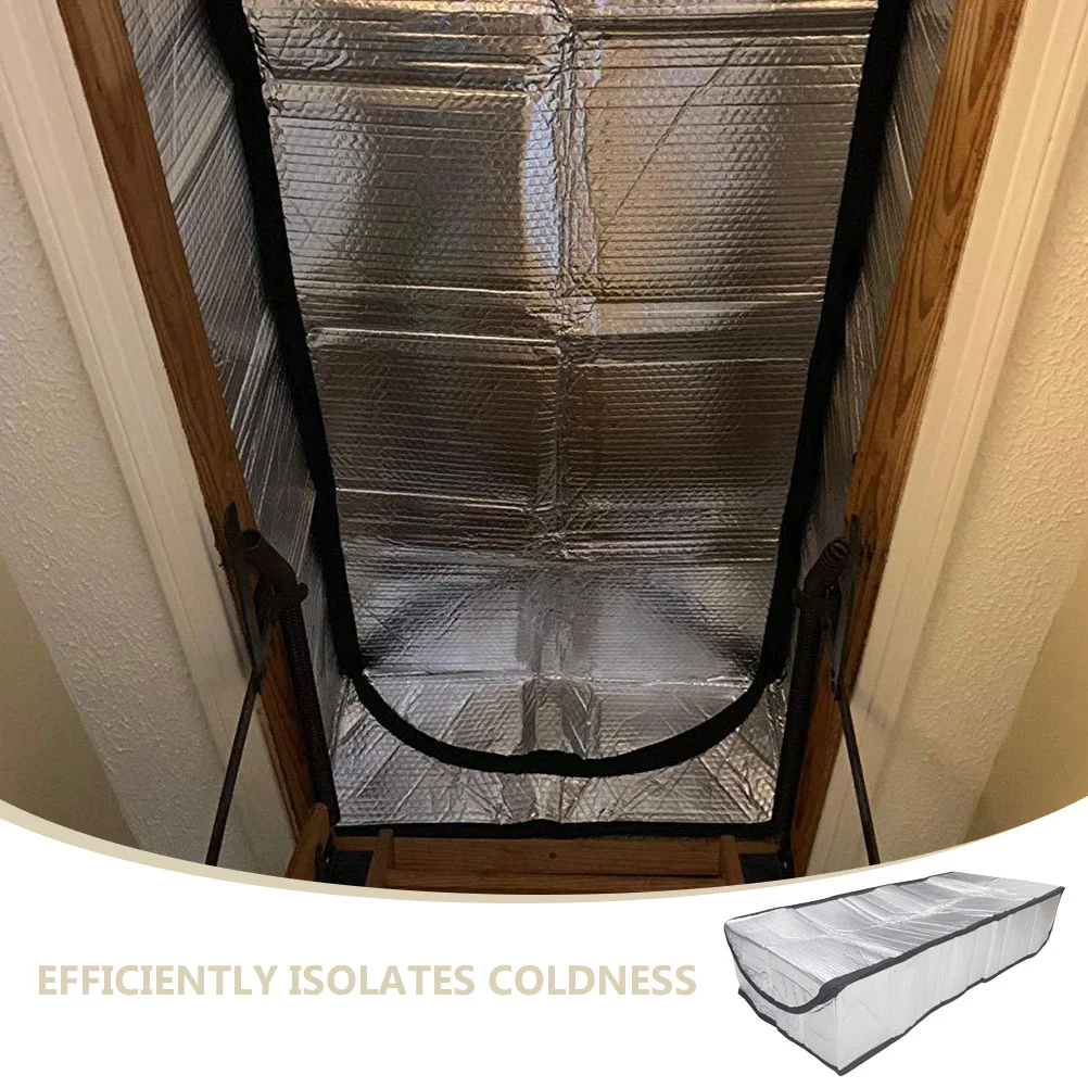 Aluminum Foil Attic Stairs Insulation Cover Efficient Cold Isolation Dust Easy Install No Tools Various Stair