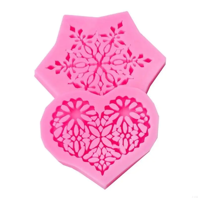F19B Heart Shaped/Snowflake Mold Silicone Mold Chocolate Border Mold for DIY