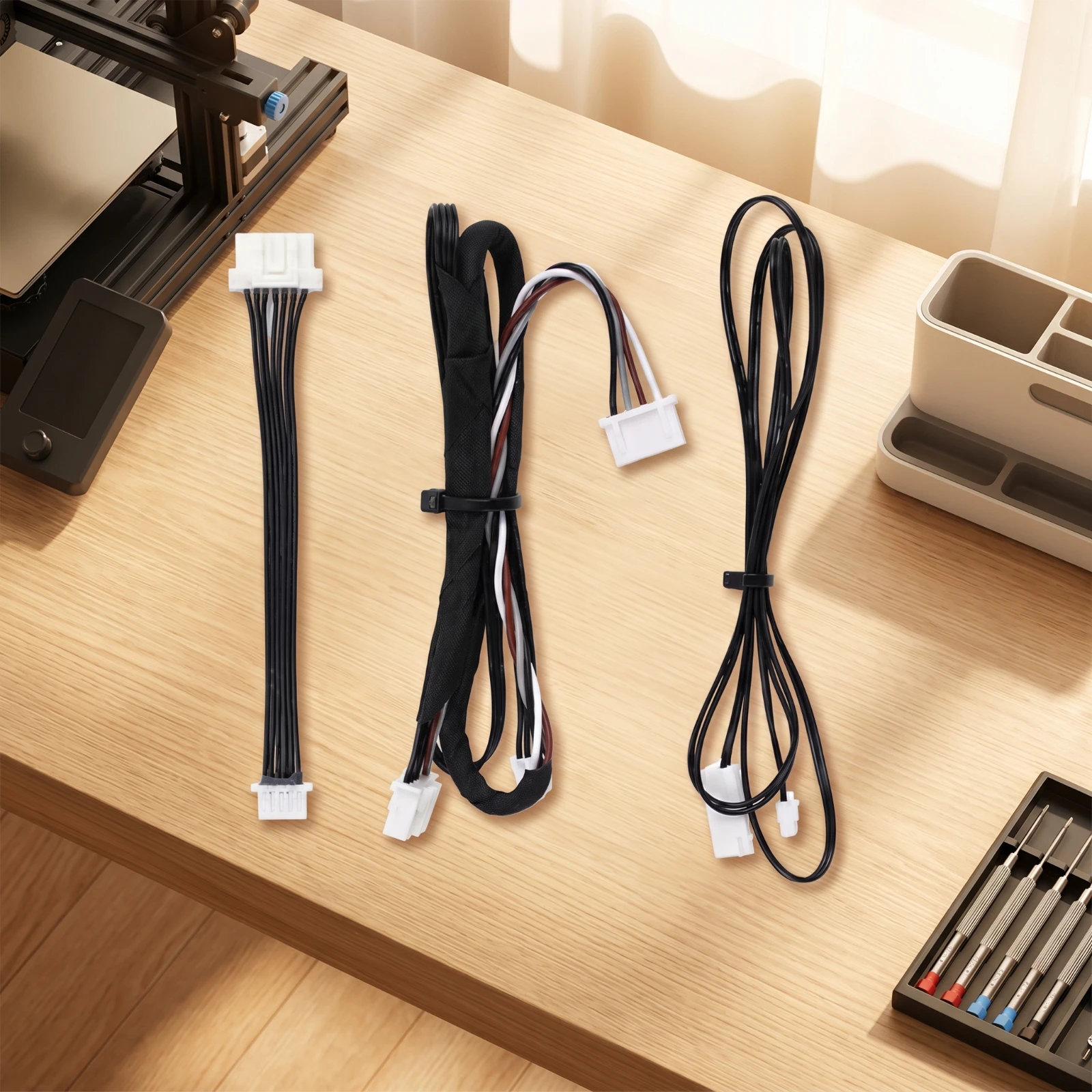 Printer Wiring Harness Kit Extension Wiring Set with Fabric Sleeve Bundled for Makers