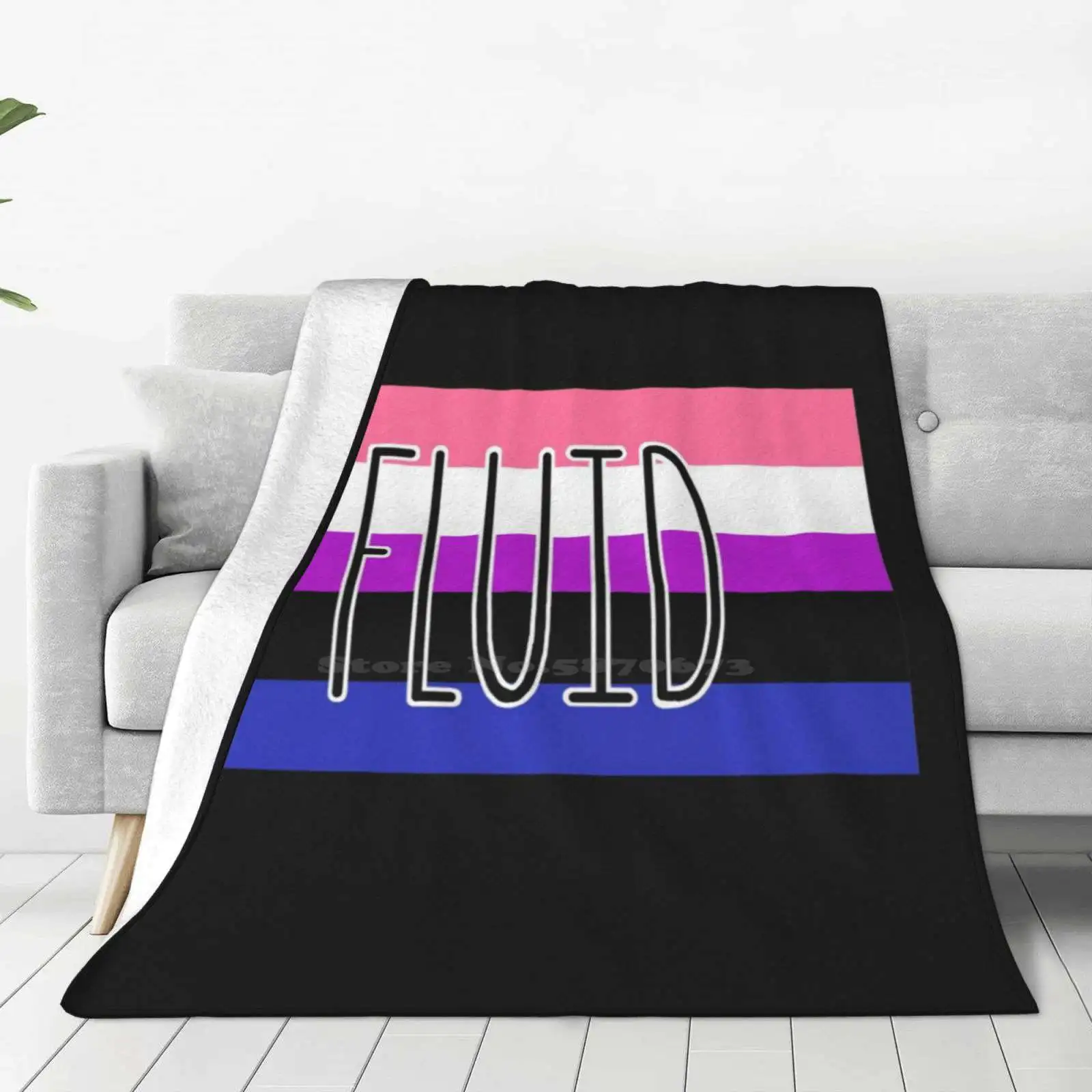 Gender Fluid Pride For Home Sofa Bed Camping Car Plane Travel Portable Blanket Gender Fluid Flag Lgbt Flag Lgbtq Flag Gender