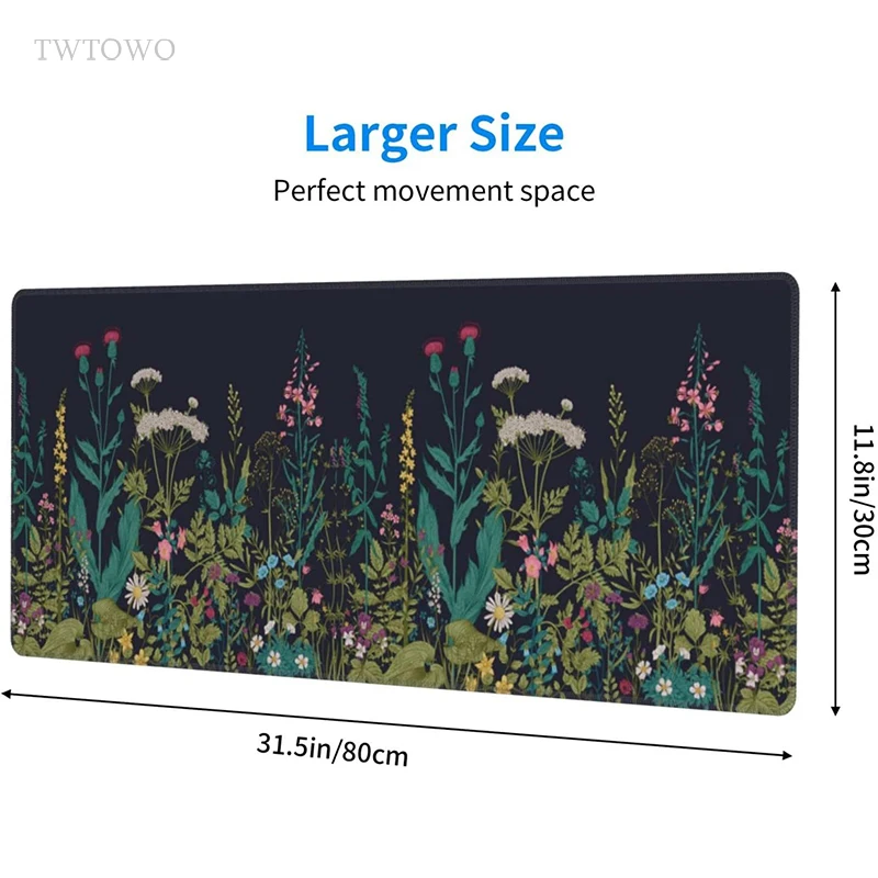 Flower Aesthetics Mouse Pad Gaming XL Computer Home HD Custom Mousepad XXL keyboard pad Natural Rubber Office Soft Mouse Mats