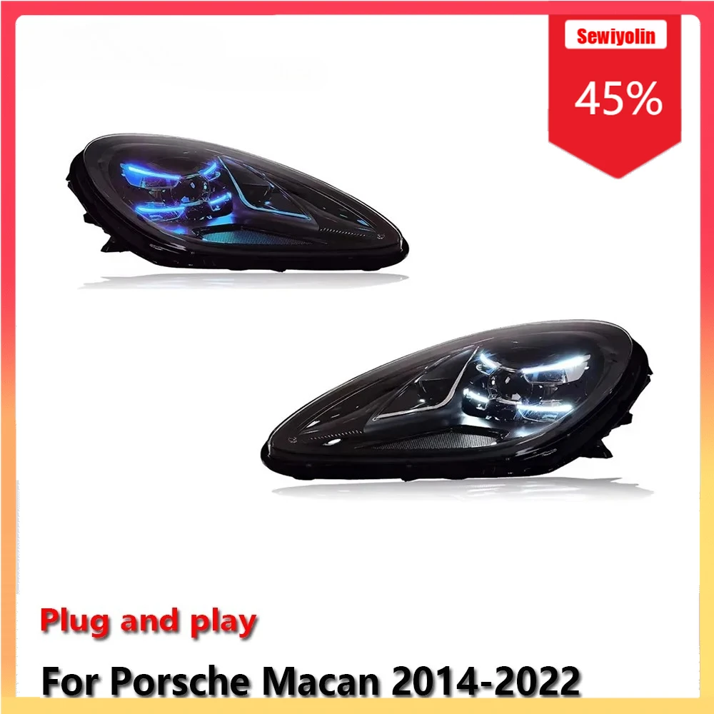 

Car LED Headlight Automobile Parts For Porsche Macan 2014-2022 Fog DRL Brake Turn Signal Lamp Plug and Play