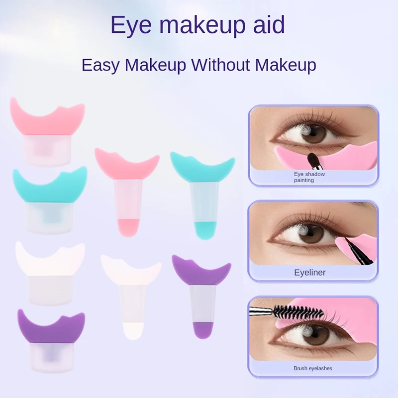 Silicone Eyeliner Stencils Wing Tips Eye Makeup Auxiliary Bezel Smudge Proof Eyelash Eyeliner Helper Resusable Makeup Tool