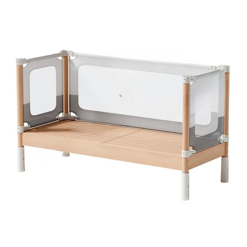 

Beech splicing bed Solid wood crib Wide bedside flat bed Seamless liftable baby bed
