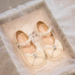 Petites chaussures de princesse en cuir pour filles, chaussures à essence Mary pour enfants, chaussures à semelle souple pour enfants