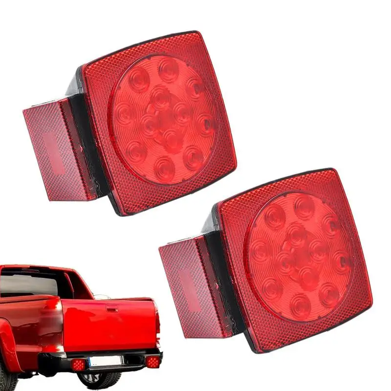 Automotive Tail Lights Waterproof 2Pcs LED Signal Tail Lights Running Light Lamp 12V License Plate Light For Car Trailer Yacht