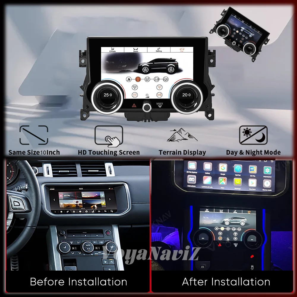Touchscreen AC Panel For Land Range Rover Evoque L538 2012-2018 Boots Up In Seconds Plug And Play 5 Terrain Modes To Choose From
