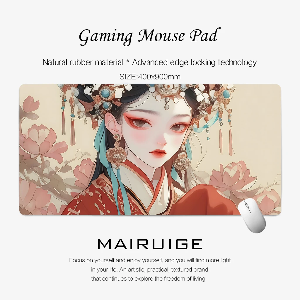 

Gaming mouse pad XXL 40x90cm large lockedge table mat natural rubber non-slip base waterproof anti-scratch computer accessories