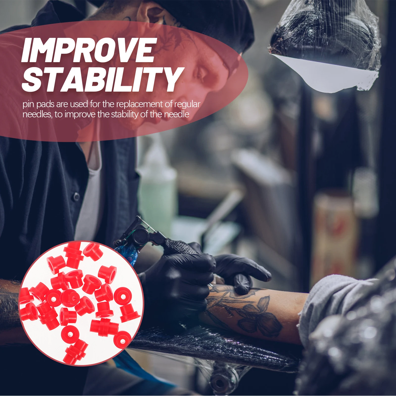 

270 шт. амортизирующие резинки, подушки с булавками, антивибрационные фартуки, набор принадлежностей для татуировок, разные цвета