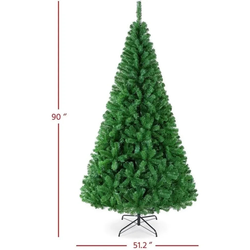 7.5ft Artificial Full Spruce Christmas Tree Artificial Xmas Tree 1011 PVC Branch Tips and Foldable Metal Stand for Home Party