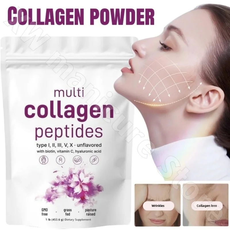 Multi Collagen Powder Firming Lifting Brightening Skin Tone Reduce Fine Lines To Improve Dullness and Sagging Skin 453.6g