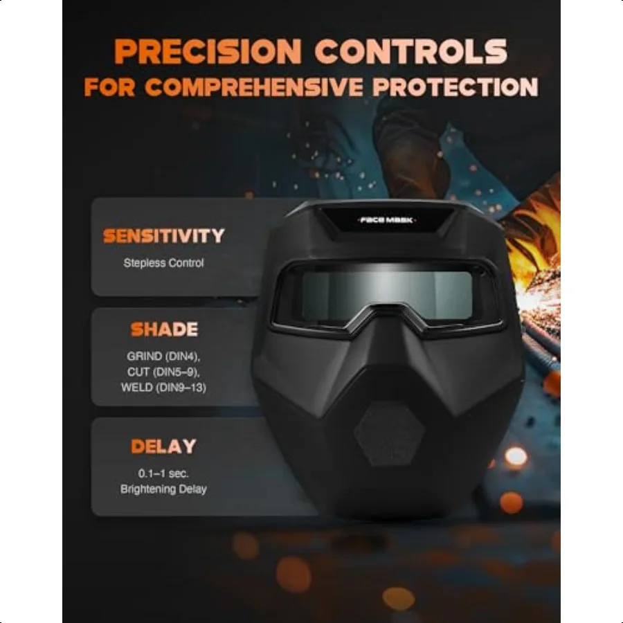CREWORKS автоматически затемняющие сварочные очки, защитные очки для мужчин с широким оттенком 4, 59 913, защитная маска для глаз, шлем для шлифования