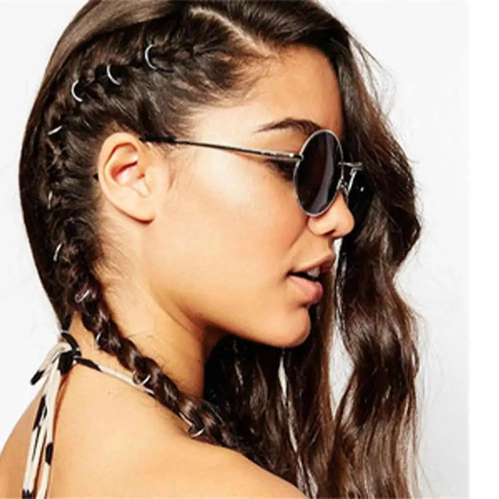 50PCS Hair Accessories Opening Hoop Circle Hair Rings Big Hole Charm Dreadlocks Beads Jewelry DIY Cuff Clip Hair Braids