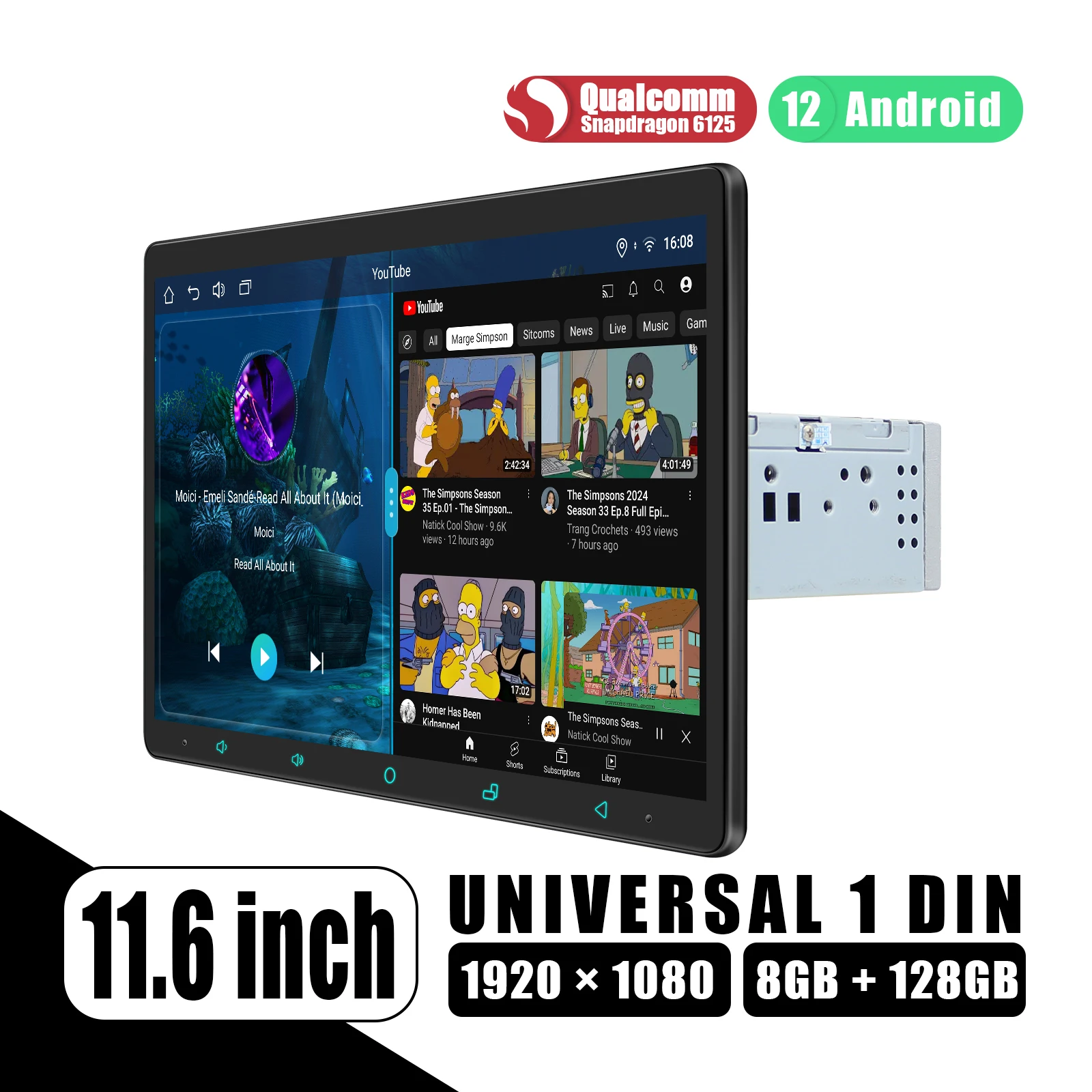 

Joying Newest 11.6"Android Singe Din Universal Car Radio Stereo Multimedia Player Support Car play Android Auto HDMI With New UI