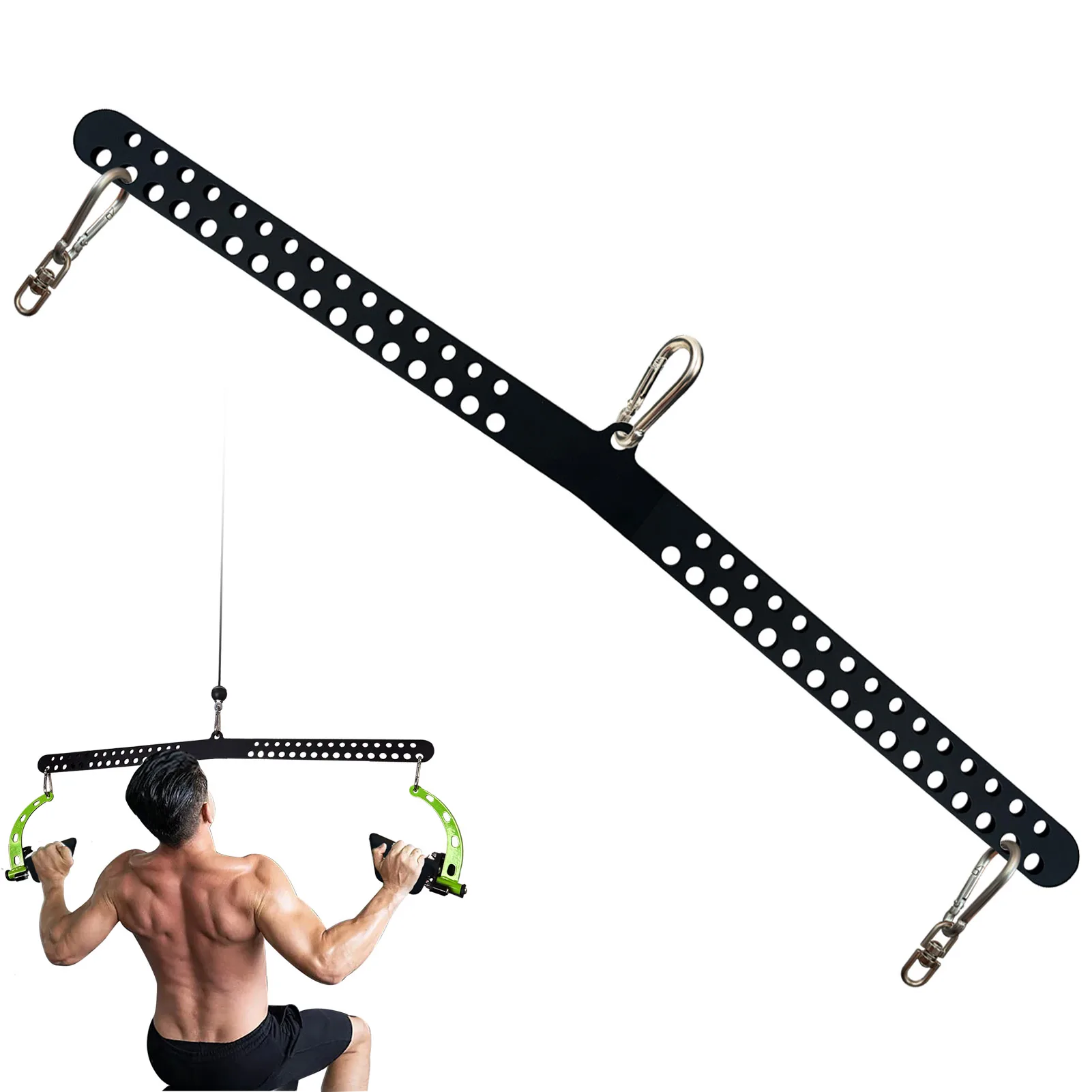 

Gym LAT Pull Down T-bar Adjustable Back Training Bar For Biceps Triceps Arm Strength Training Pulley Fitness System Accessories