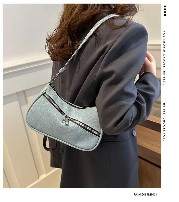 2024 New Women Bag Korean Fashion Denim Shoulder Bag Handbag Purse Girls Bag Office Lady