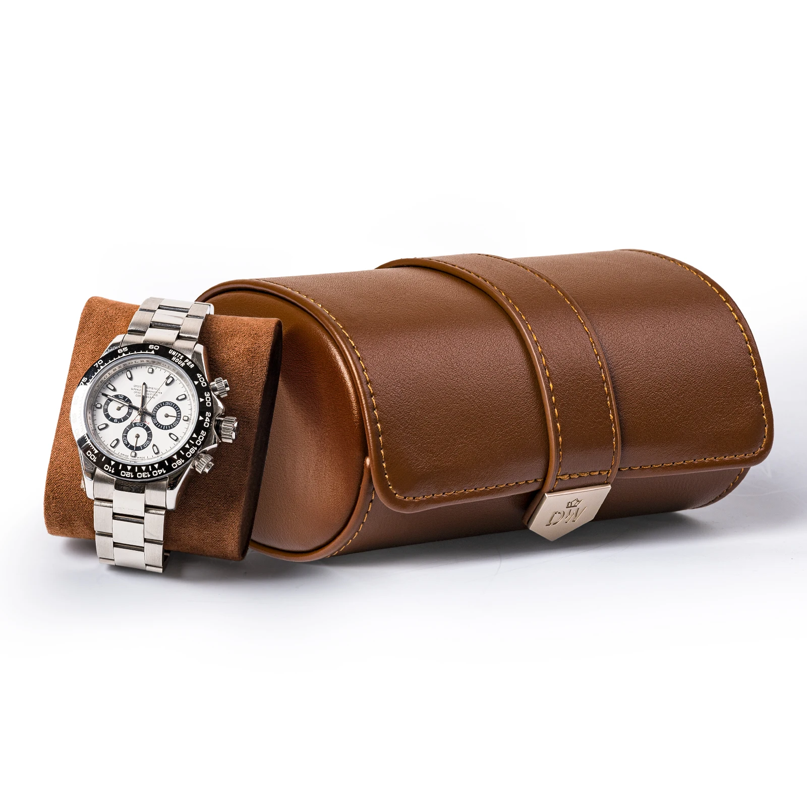 

Men's Vegan Leather Watch Organizer 2 Slot Portable Travel Case Display Storage Box Christmas Gift