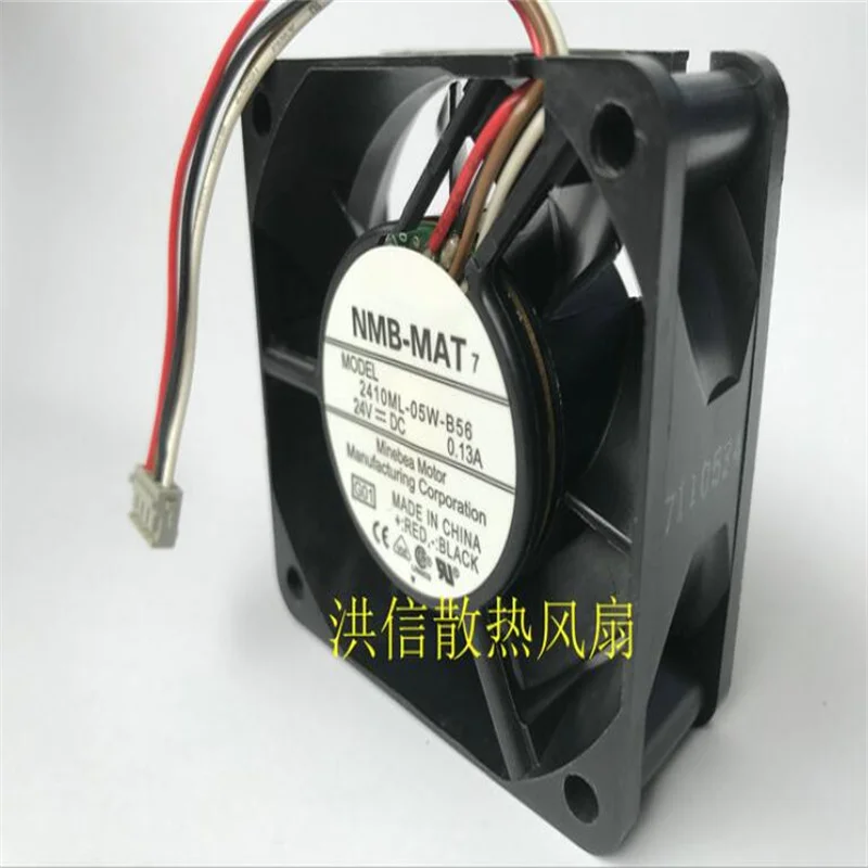 Wholesale: original NMB 2410ML-05W-B56 6025 DC24V 0.13A  4-wire inverter cooling fan