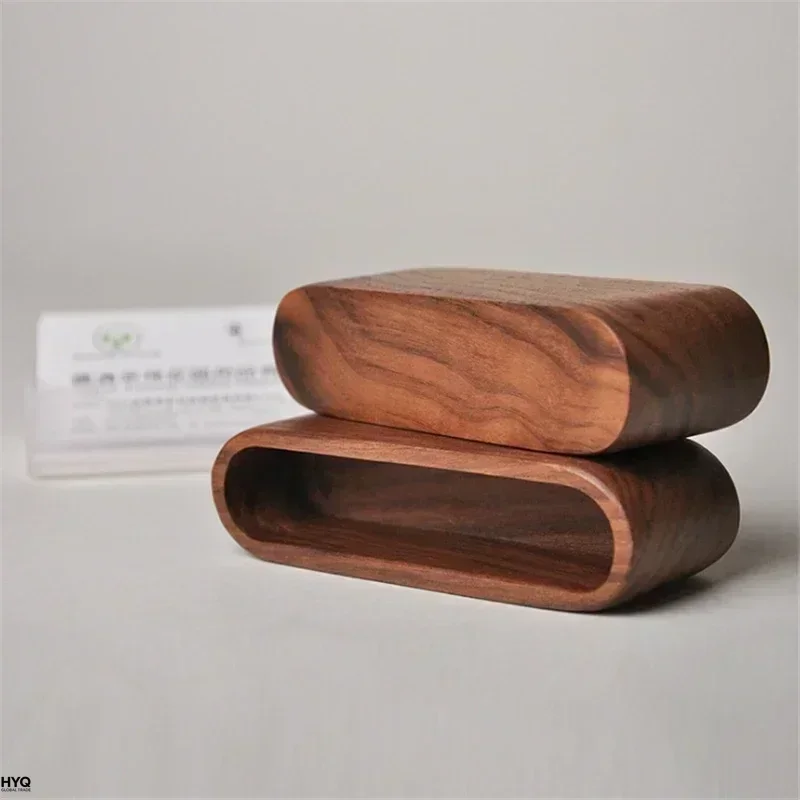 Wooden Business Card Holder Note Holder Display Rack Card Holder Office Supplies Stationery Desktop Accessories Storage Box image 4