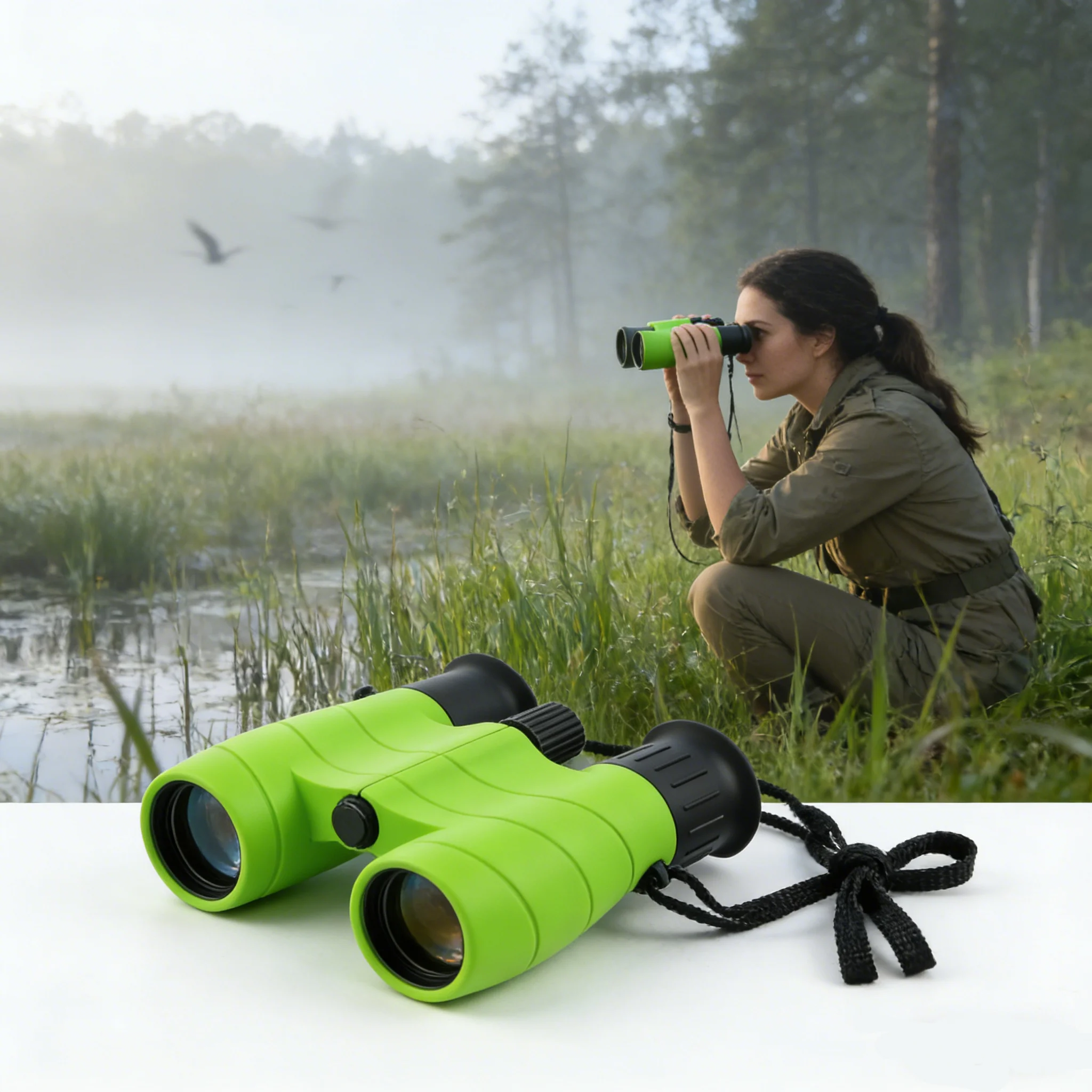 

High-resolution High-definition Color Optical Binoculars Portable for Bird Watching Hiking Camping Science And Detective Work.