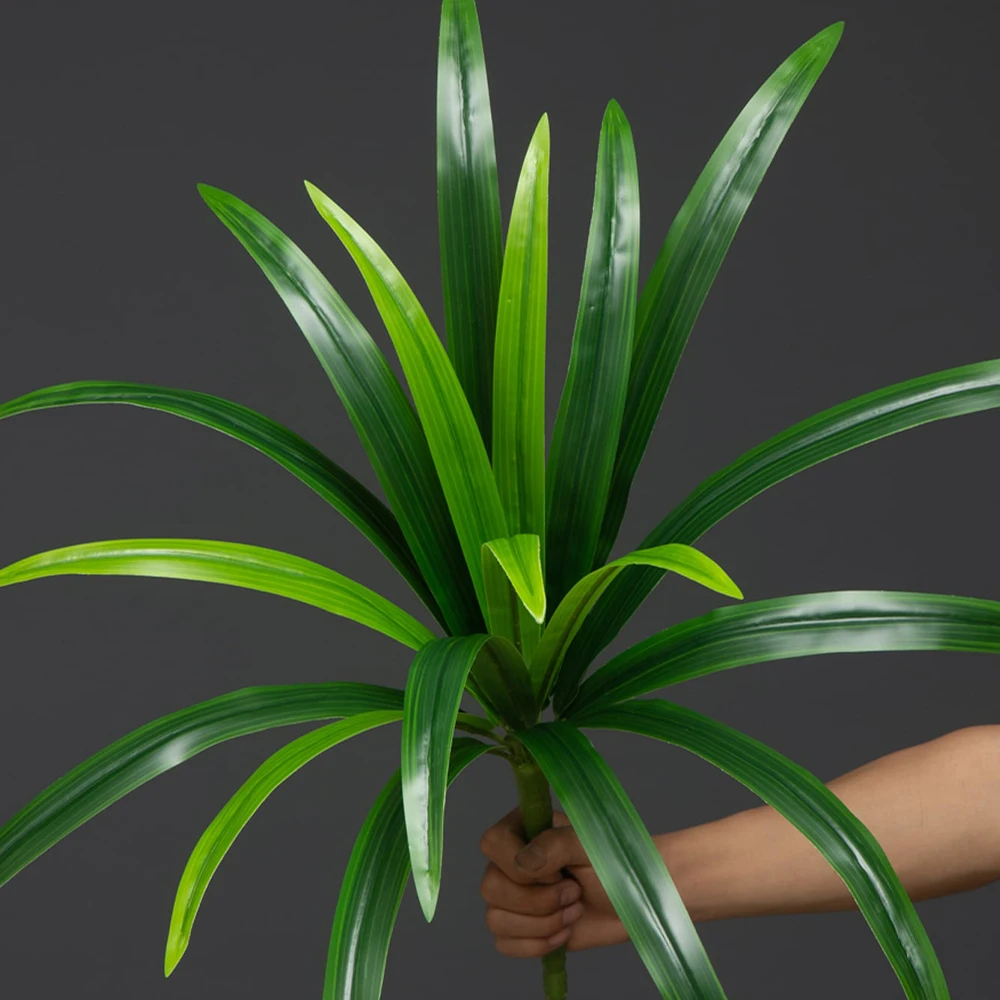 50–65 cm künstliche Magnolienpflanzen, tropischer Drache, Bart, Gras, gefälschte Orchideenblätter, grüne Schwertblätter für Zuhause, Büro, Party-Dekoration – Detail 5