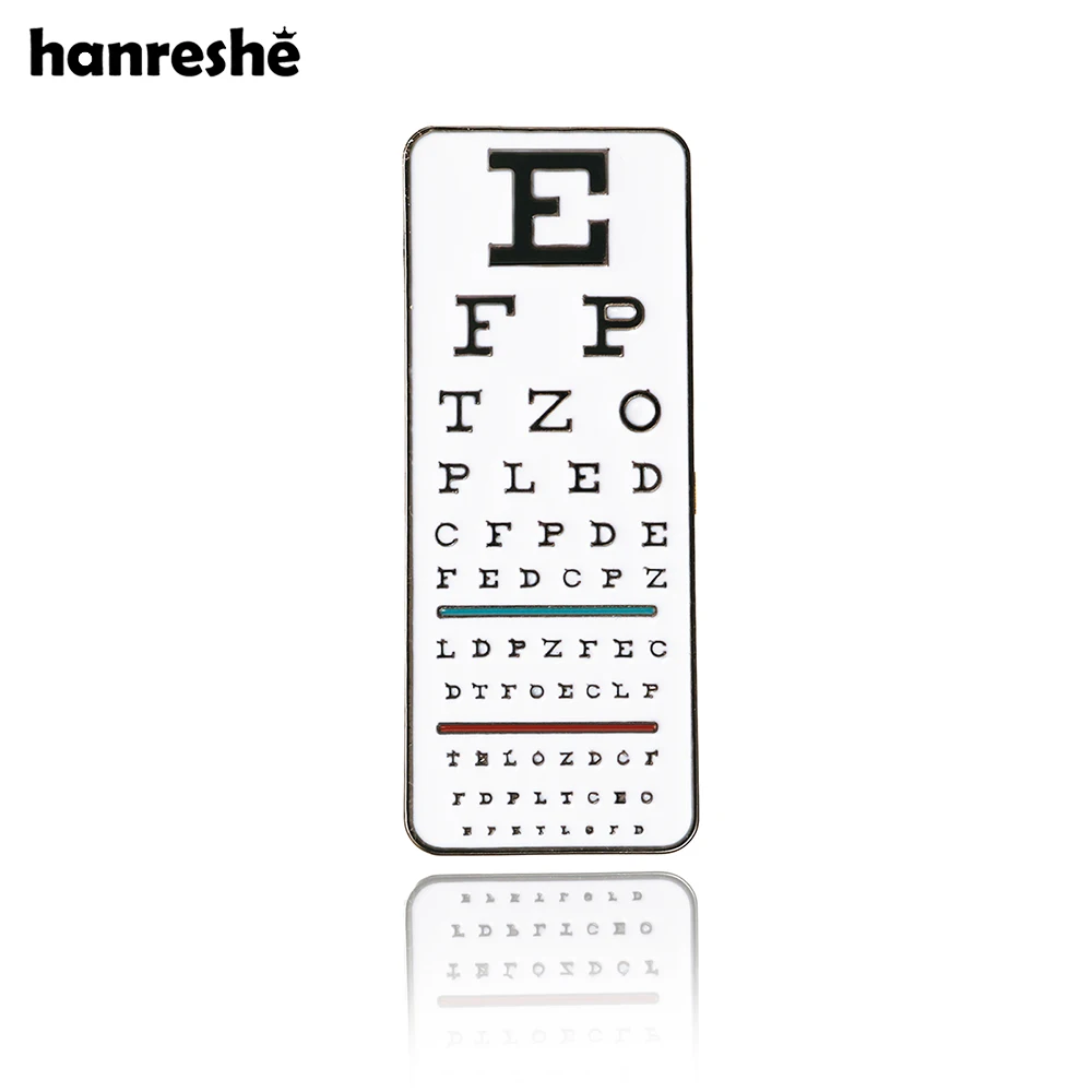 Hanreshe Ophthalmology Enamel Pin Vision Test Chart Creative Brooch for Eye Doctor Nurse Lapel Badge Jewelry Gifts