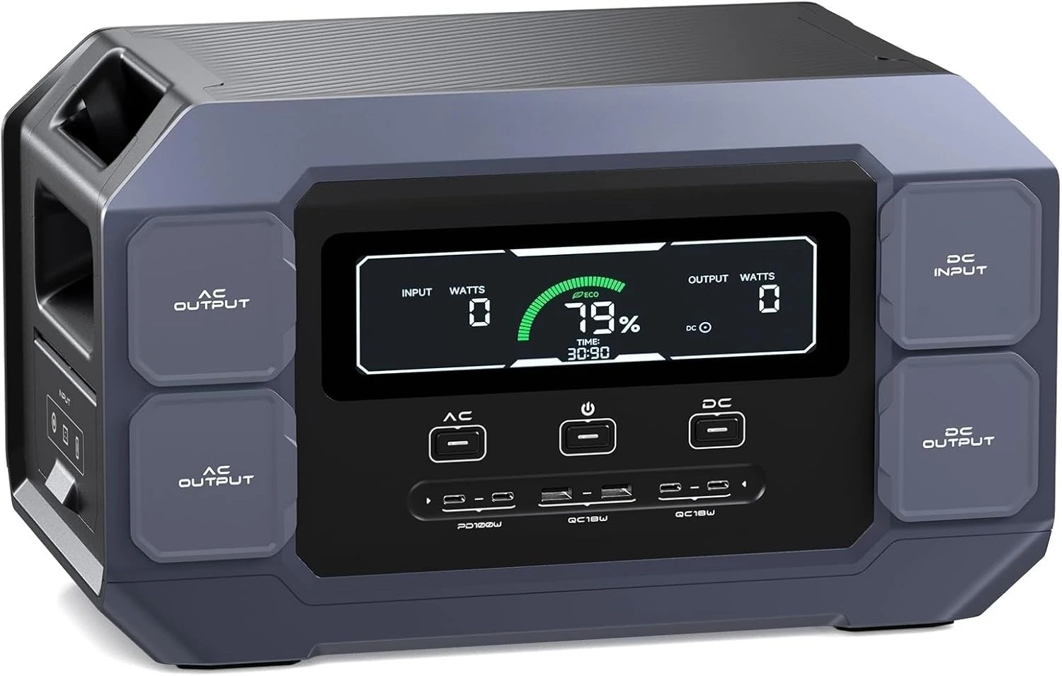 

Solar Generator 2200W Portable Power Station 1126Wh (4800W Peak), 1.25Hrs Fast Charging, LiFePO4 Battery Pack with