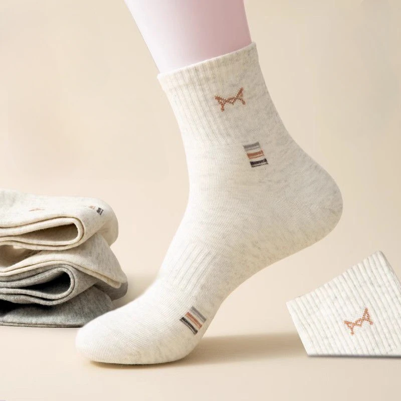 

2025x Хлопковые носки Xiaomi, мужские весенне-осенние антибактериальные, против катышков, против запаха, дышащие, пот, носки до середины икры из чесаного хлопка