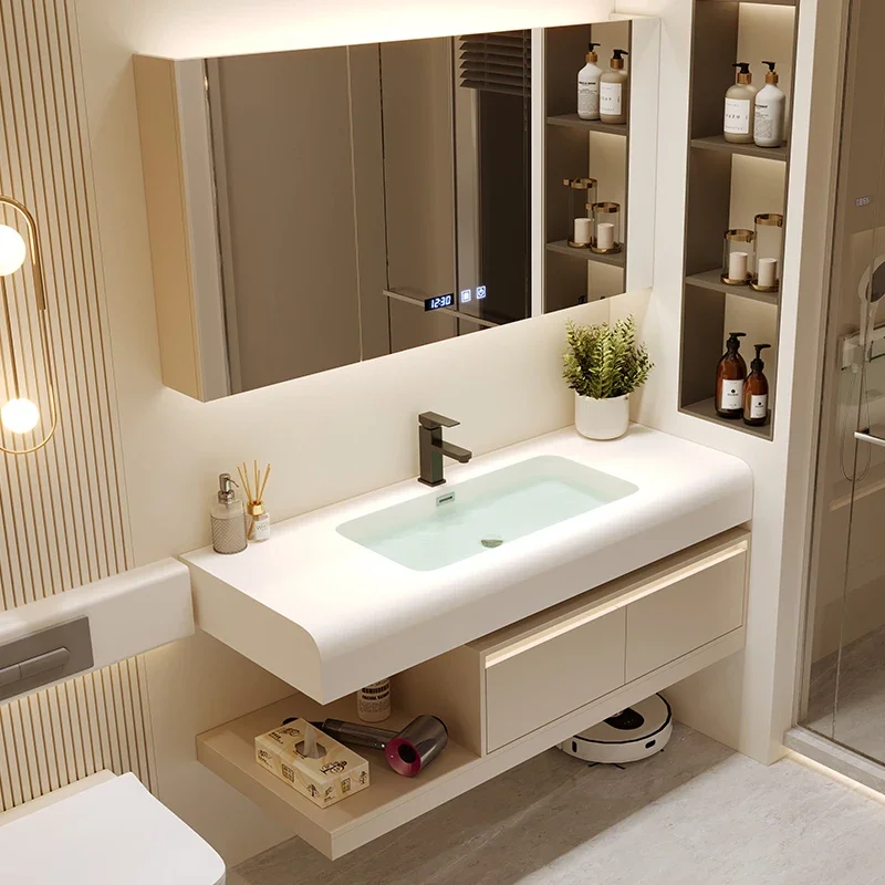 

Luxury French Bathroom Cabinets Washbasin Partition Vintage Bathroom Cabinets Vanity Light Mobile Lavatrice Home Furniture