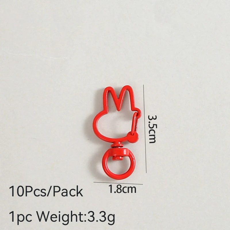 Unique 10Pcs/Pack Rabbit Buckle Accessories For Keyring Making Alloy Protable Hanging Clasp DIY Friendship Key Backpack Trinkets