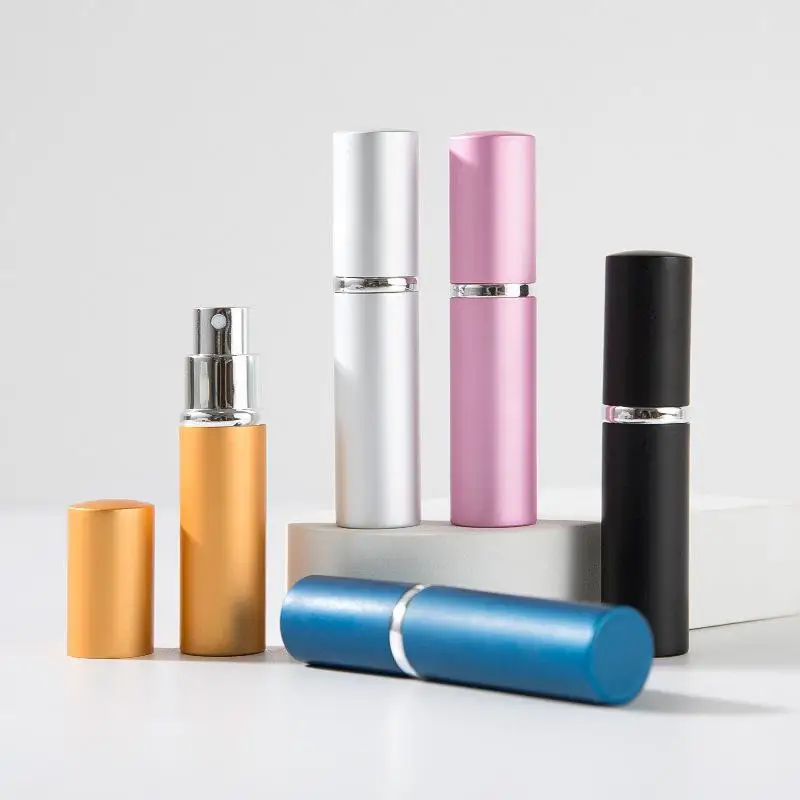 【HBA】Refillable 5ML Aluminum Perfume Atomizer Leak Proof Design Multiple Color Options For Travel Daily Outings Business Trips