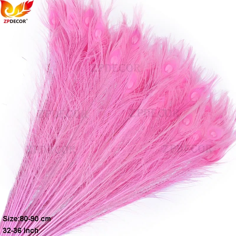 ZPDECOR 32-36Inch/80-90cm Peacock Feathers for Carnival,Decorations Pluma