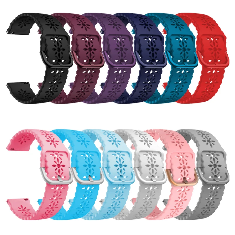 20mm 22mm Lace Silicone Straps For Garmin Venu 2/Vivoactive 4 Forerunner 255 245 Music Smart Watch Band Bracelet For Women Girls