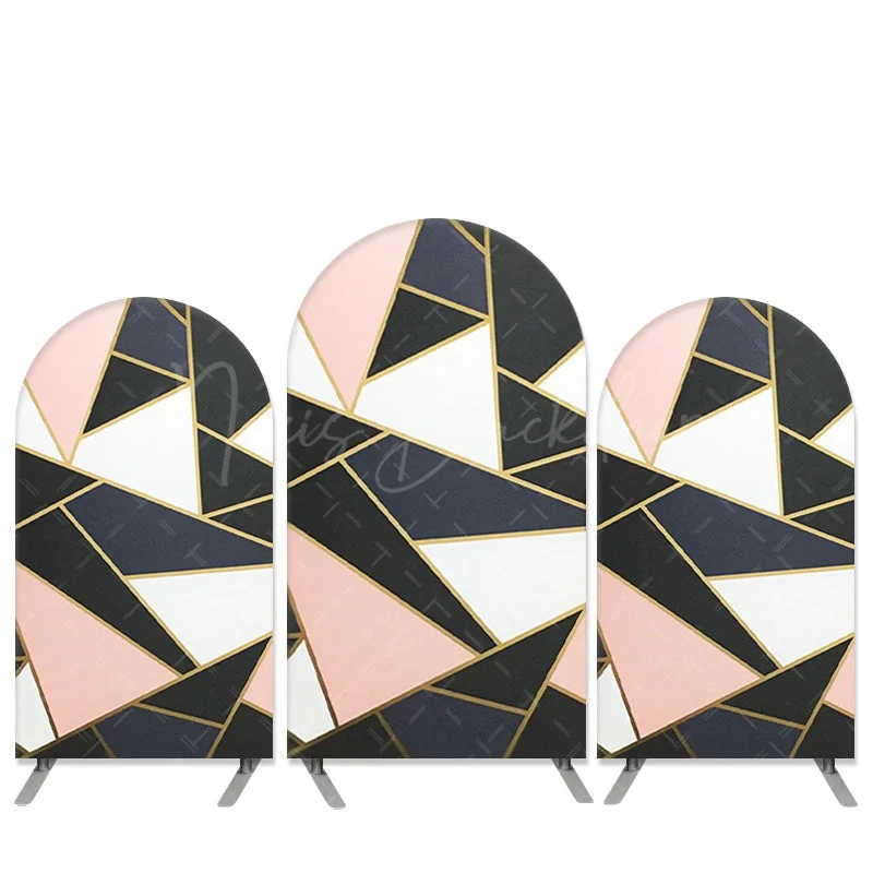 

Abstracted Pattern Theme Black and Pink Birthday Arch Backdrop Kit for Parties Perfect for Birthday Celebrations Photo Booth