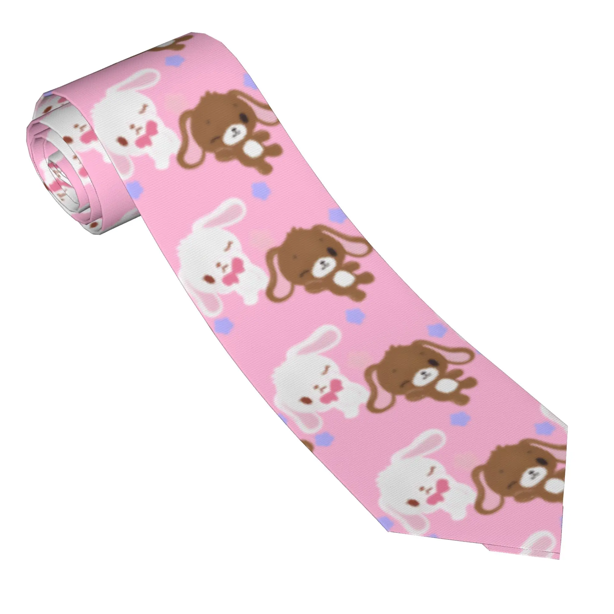 Necktie S-Sugarbunnys Shirousa Kurousa Cutecore Pinkcore 8 cm Narrow Neck Ties for Men Suits Accessories Cravat Cosplay Props