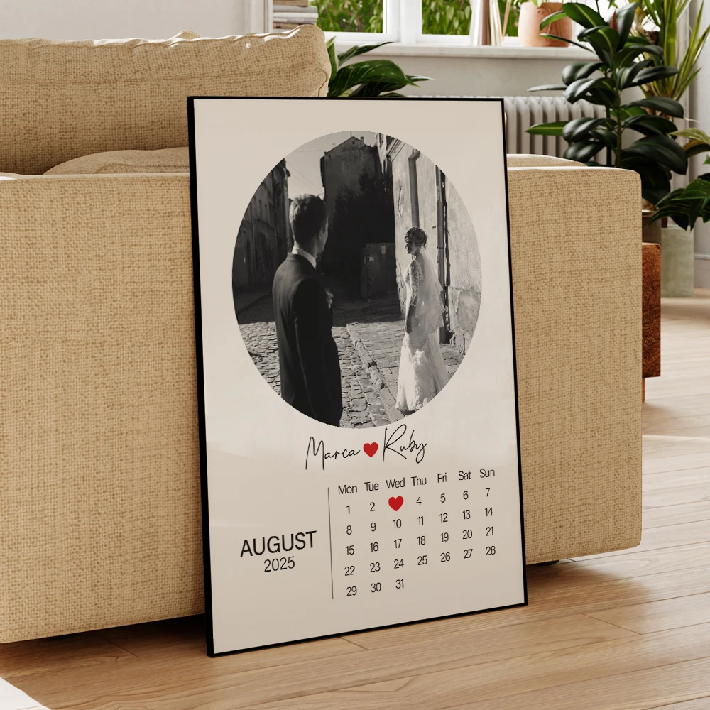 لوحة فنية حائطية حديثة مخصصة للذكرى السنوية للزوجين، طباعة على قماش، ملصق صور لتزيين غرفة النوم والمنزل