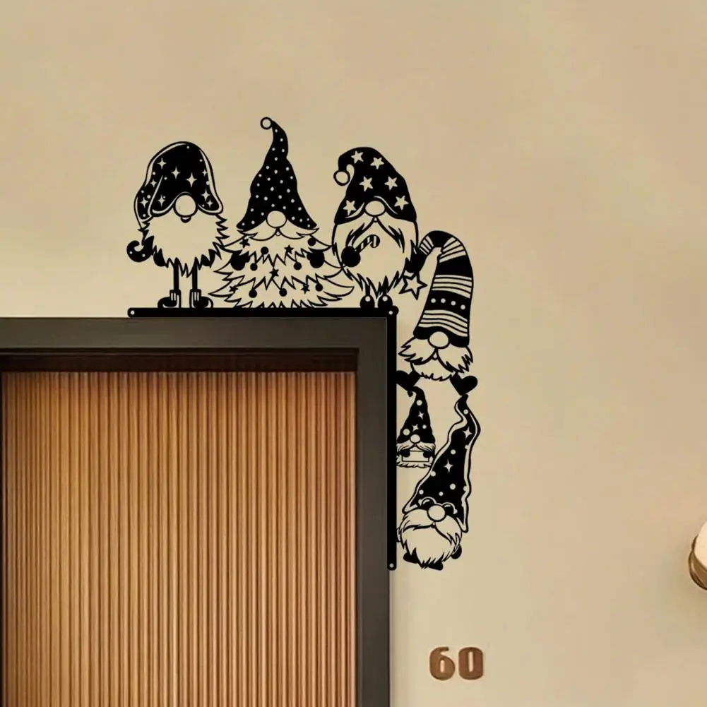 Праздничное украшение на дверь, праздничный декор на тему гнома, праздничное украшение на дверную раму в виде гнома, железный безликий гном