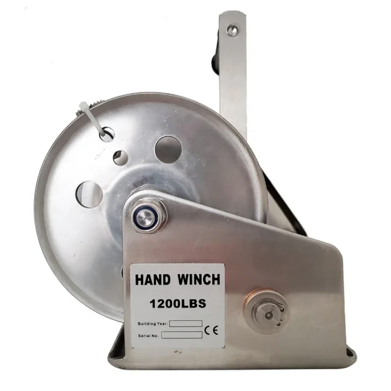 Quality 2600LBS Self locking Brake Hand Winch Stainless Steel 304 Marine Winch for Sea Boat Winch