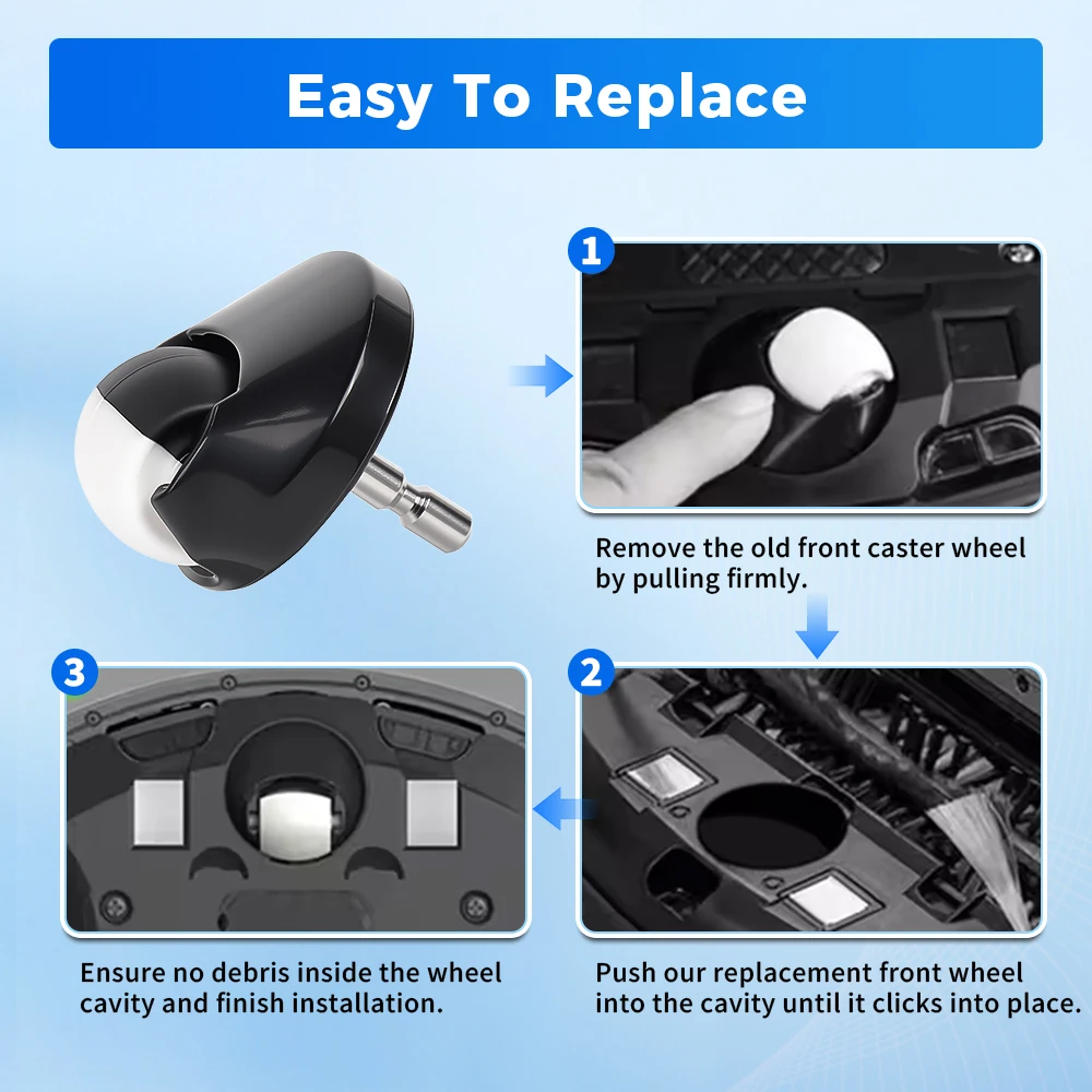 Front Wheel Tireskin Replacement For IRobot Roomba 500 600 700 800 900 I3 I4 I6 I7 I8 J7+ E5 E6 Series Robot Vacuum Accessories