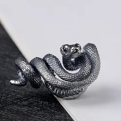 Metal Coiled Snake Inlaid Zircon Pendant for Men and Women Personality Trend Punk Necklace Cool Alternative Casual Jewelry Gift