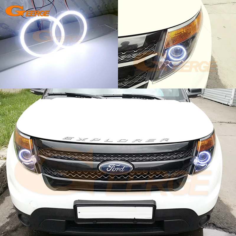 

For Ford Explorer 2011 2012 2013 2014 2015 Ultra Bright COB Led Angel Eyes Kit Halo Rings