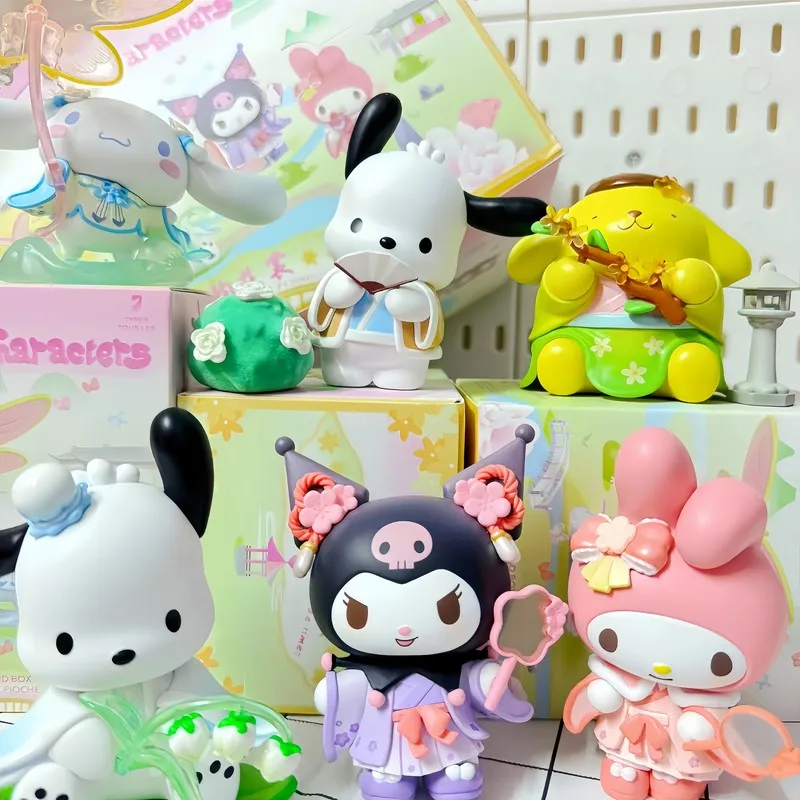 

Sanrio мультяшный цвет, цвет Коричный Kuromi, My Melody Rhyme Flower, таинственный сюрприз, помпон, пурин, почтовые фигурки, игрушки