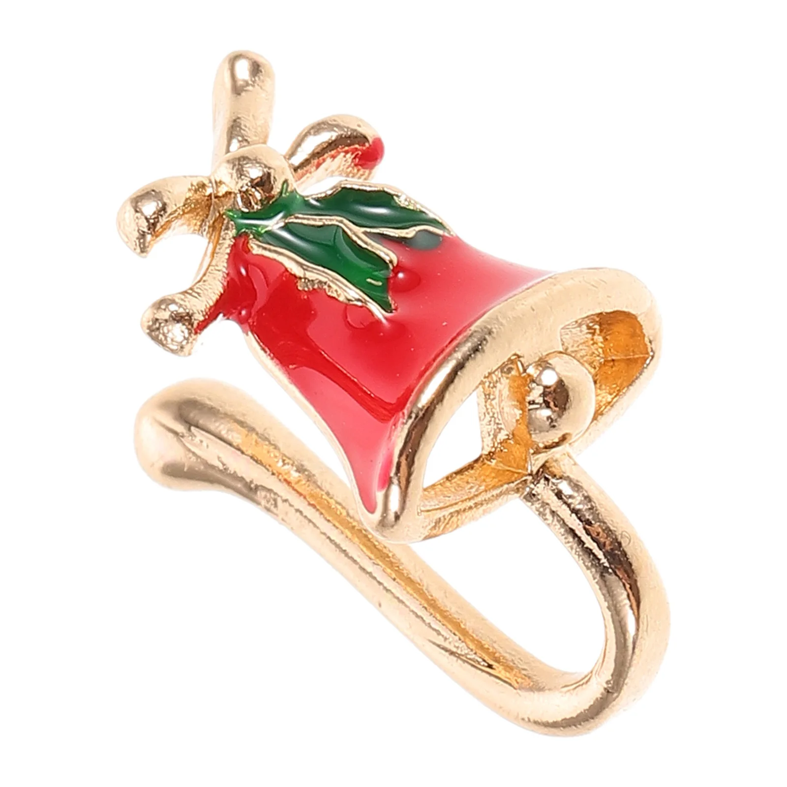 Cincin Hidung Bentuk U Tanpa Tindik Seri Natal Perhiasan Hidung Palsu Kecil Tahan Lama Detail Enamel Tembaga Gaya Serbaguna Pesta