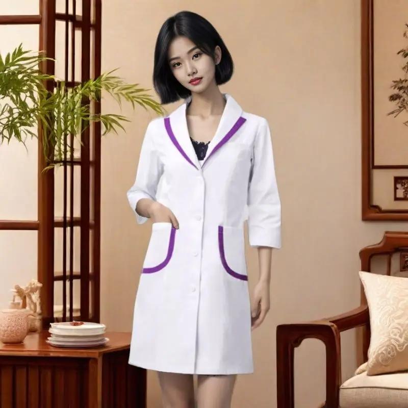 医療用ユニフォーム 病院白衣 韓国風 女性用 病院医療スクラブ服 ユニフォーム 通気性 女性用作業服 ブラウス