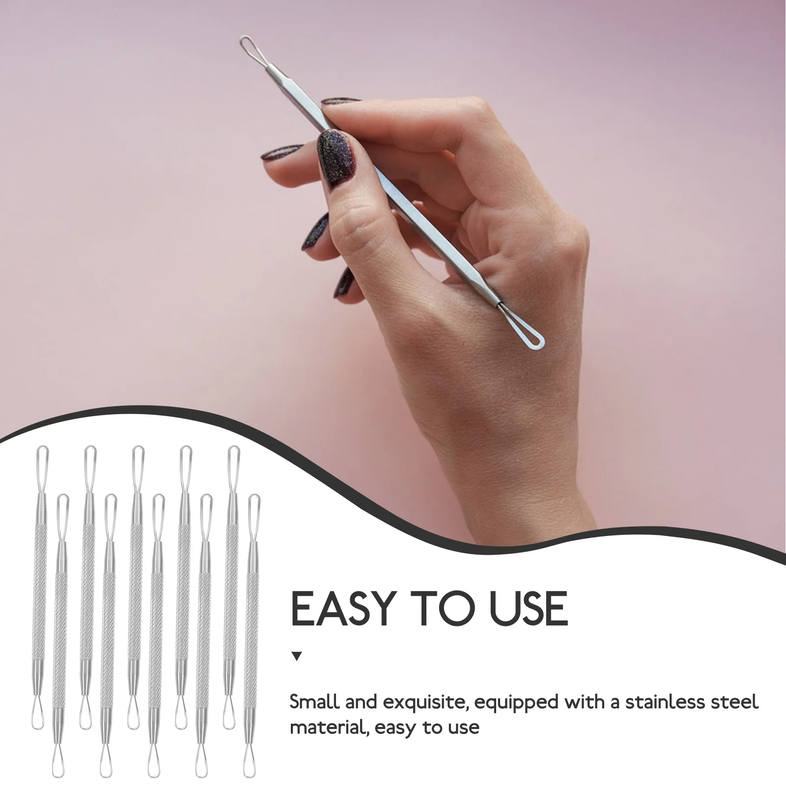 Extracteurs de comédons en acier inoxydable de haute qualité, pour le nettoyage des pores, outils de beauté à Double tête, 7 pièces