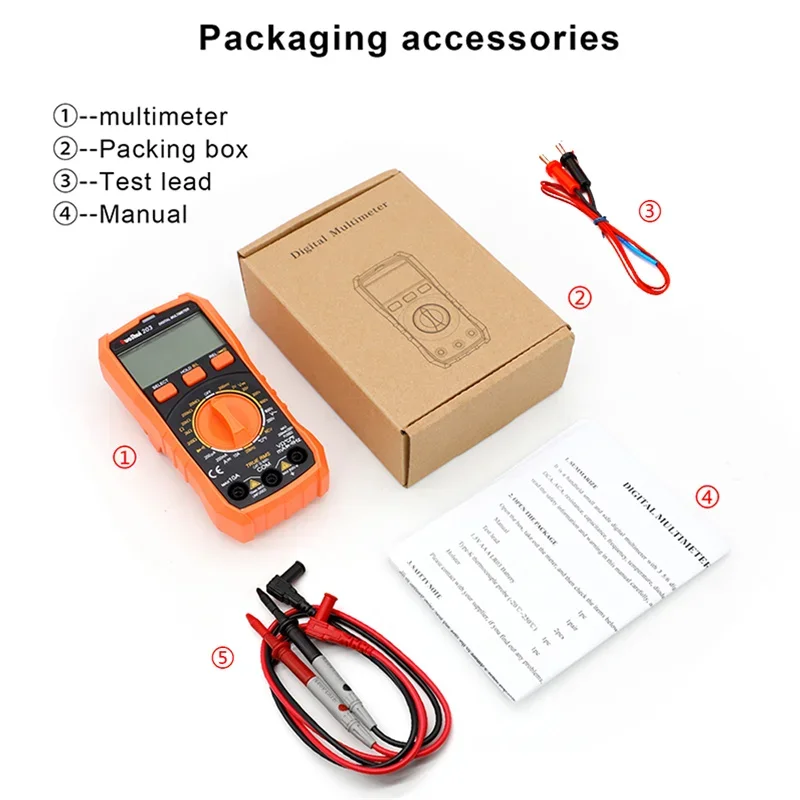 Digital Multimeter AC/DC Ammeter Volt Tester Meter 6000 Counts Multimetro with Temperature LCD Backlight Portable New Multimeter