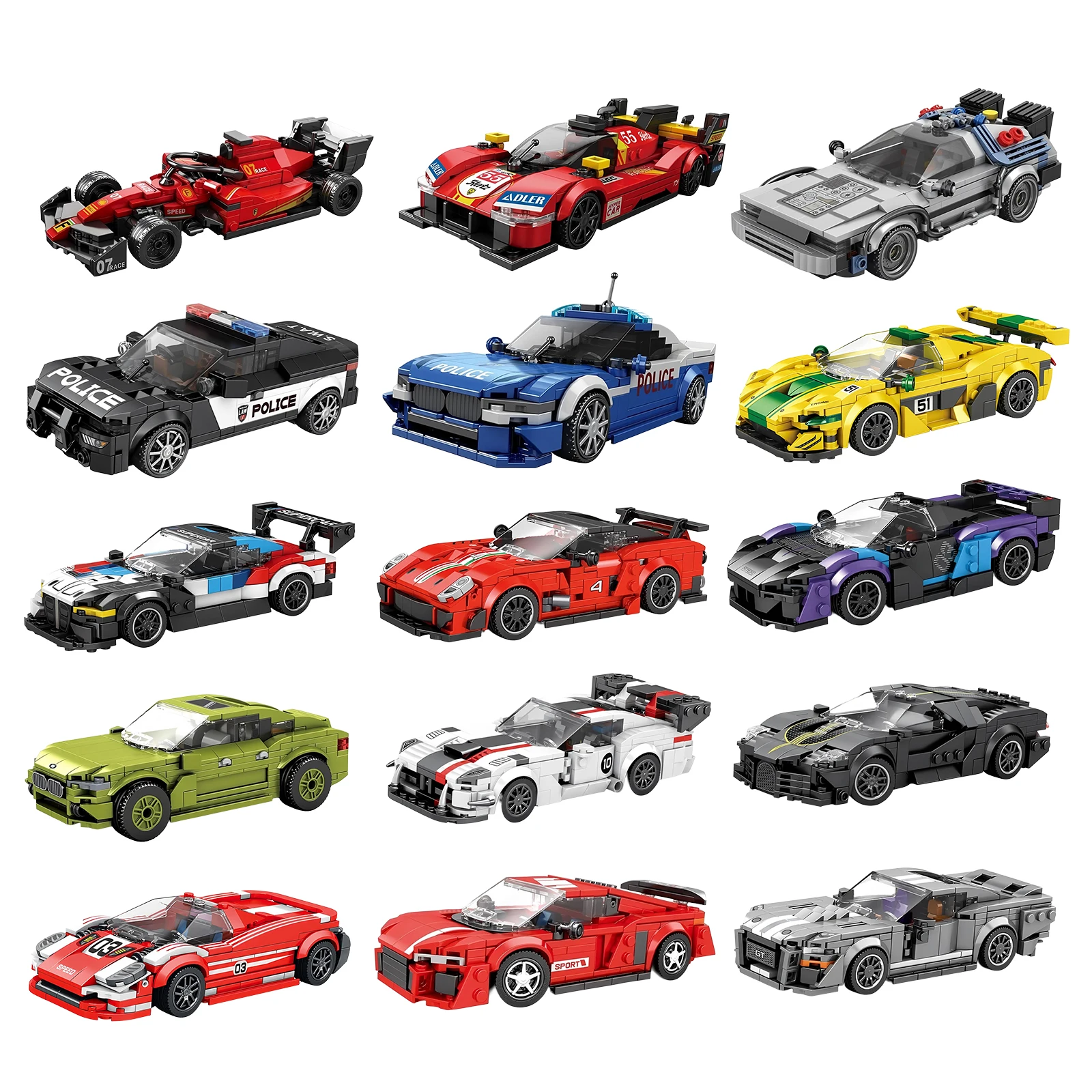 

Speed Car Series Racing Sports Vehicle Technique Supercar Building Blocks Set Bricks Classic MOC Model Toys for Kids Gift