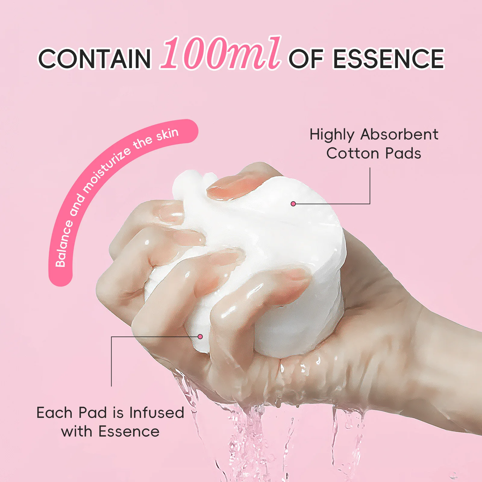 LAIKOU cherry blossom day and night toning pads 100ml/40 pads cleansing makeup removing moisturizing cleansing pads