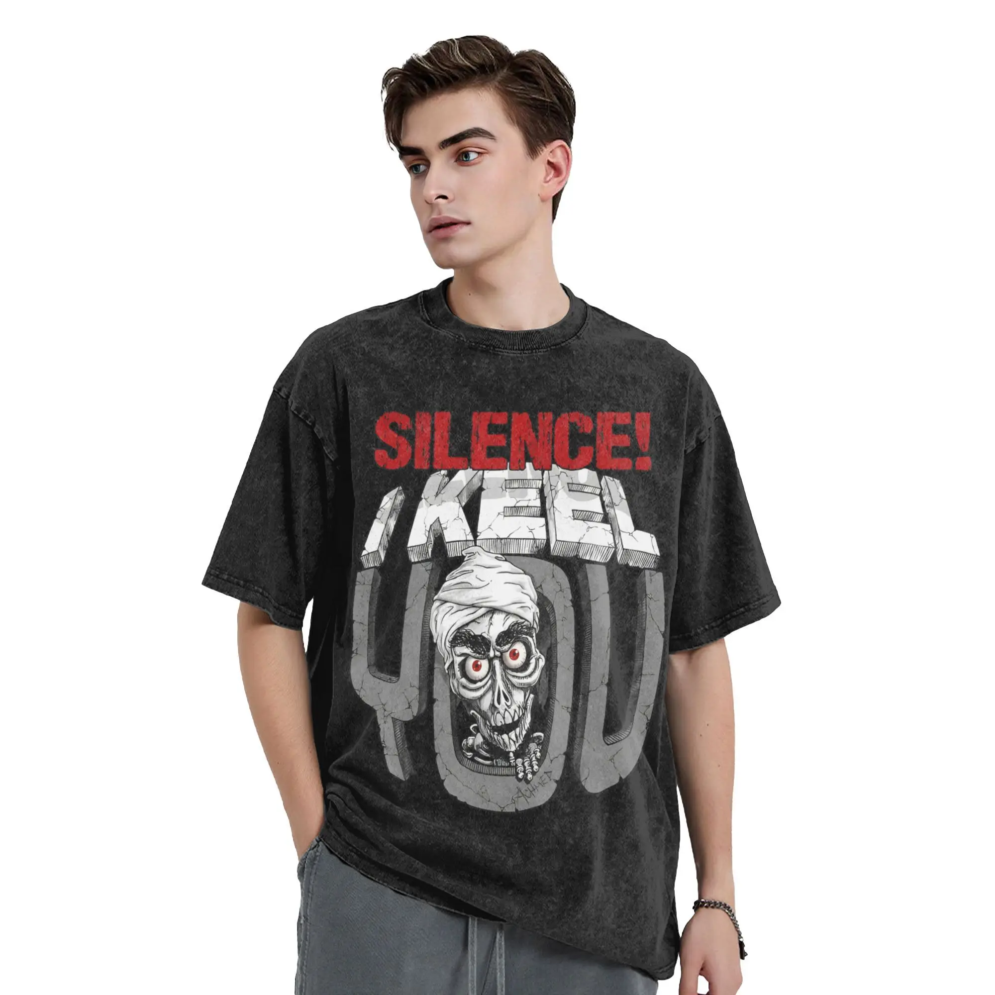 Jeff Dunham T-Shirt for Men  Funny Pure Cotton Tees Crew Neck Short Sleeve T Shirts Unique Clothes